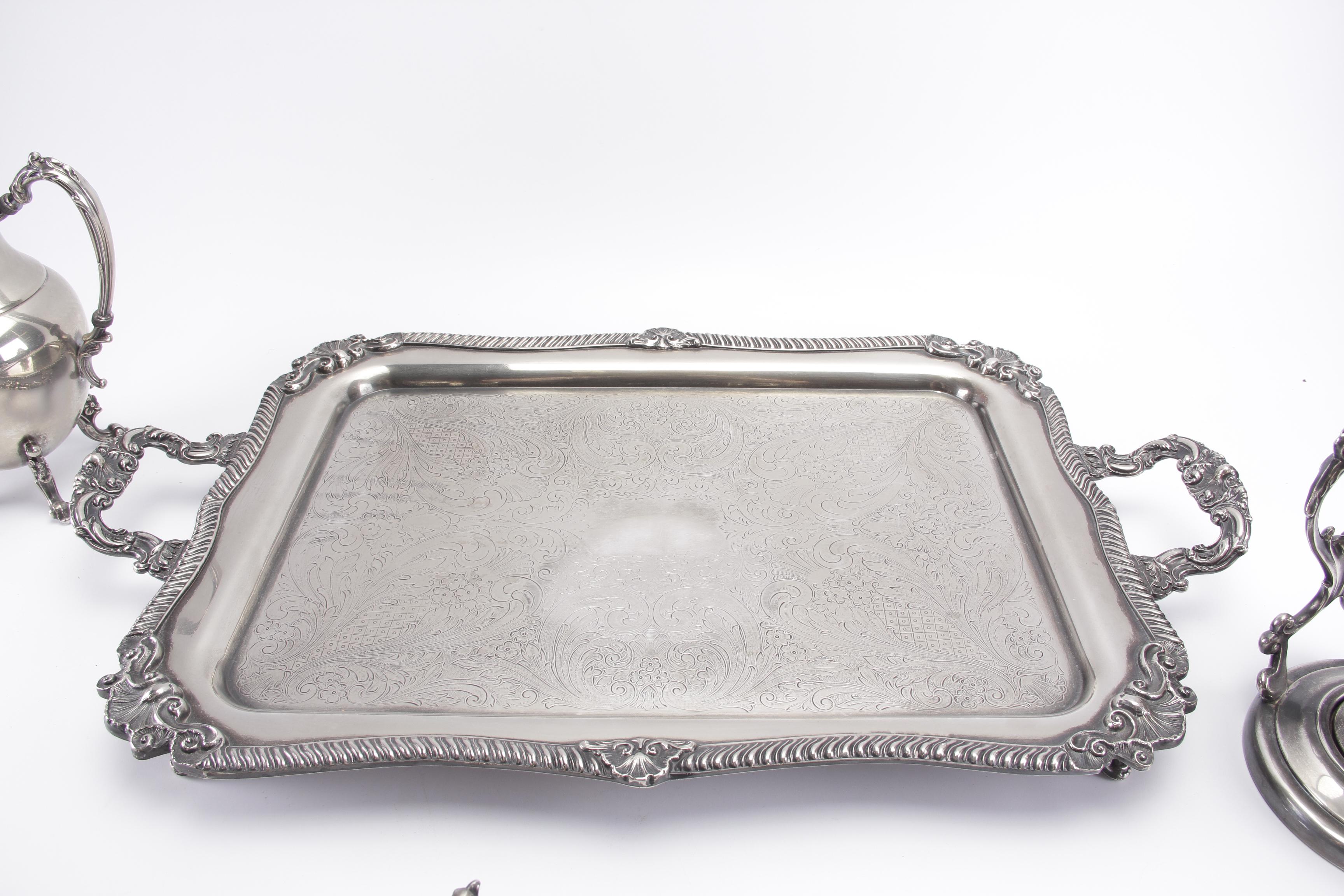 Vintage Sheridan Silver Co. Silver Plate Tea and Coffee Service Set