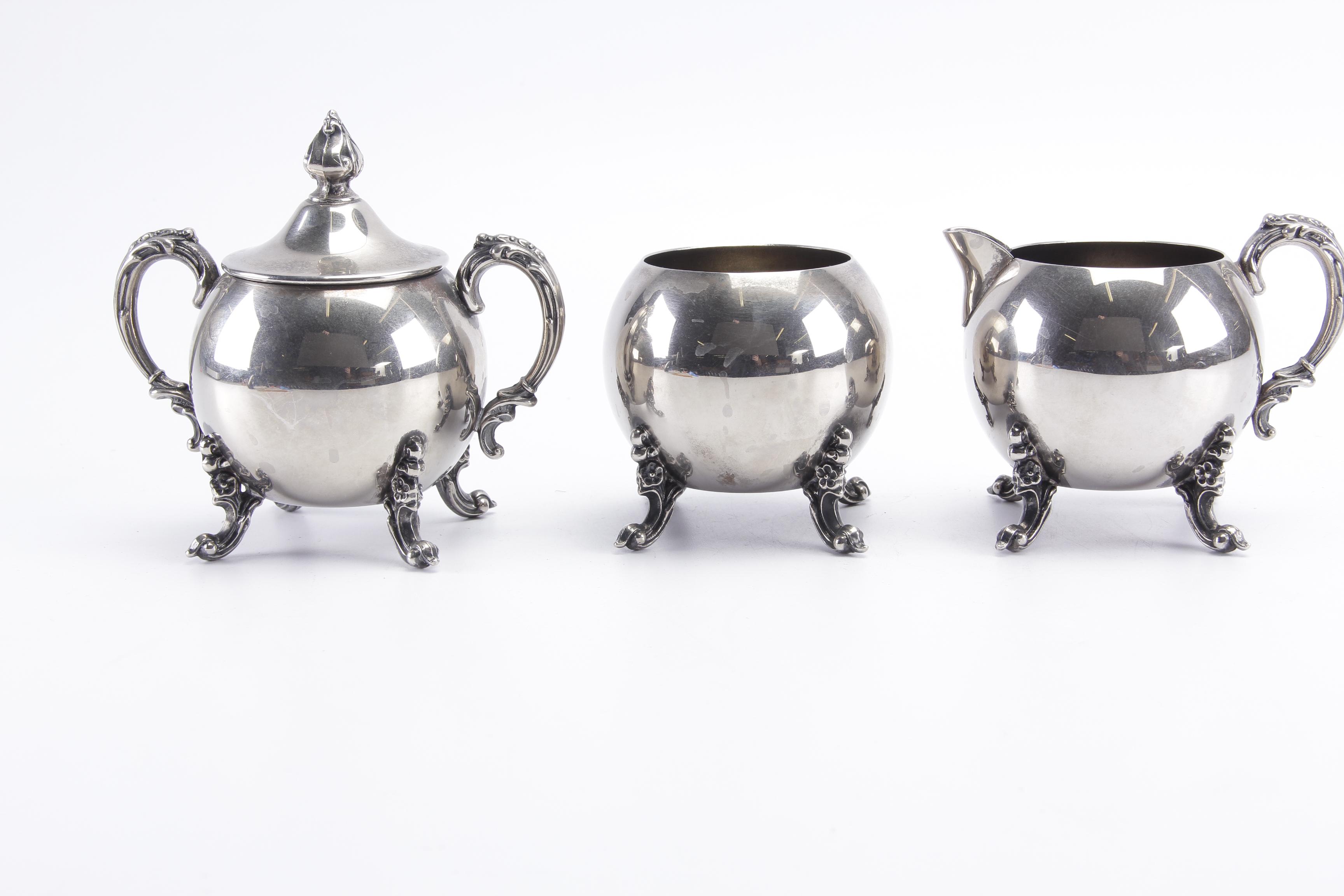 Vintage Sheridan Silver Co. Silver Plate Tea and Coffee Service Set
