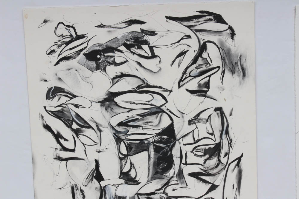 Donald Roberts 1990s Mixed Media Gouache Collages on Paper