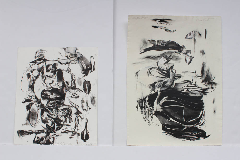 Donald Roberts 1990s Mixed Media Gouache Collages on Paper