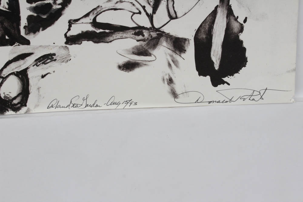 Donald Roberts 1990s Mixed Media Gouache Collages on Paper