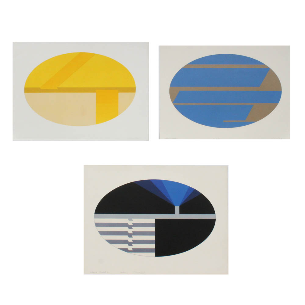 Donald Roberts Serigraphs on Paper "Ellipsoid" Series