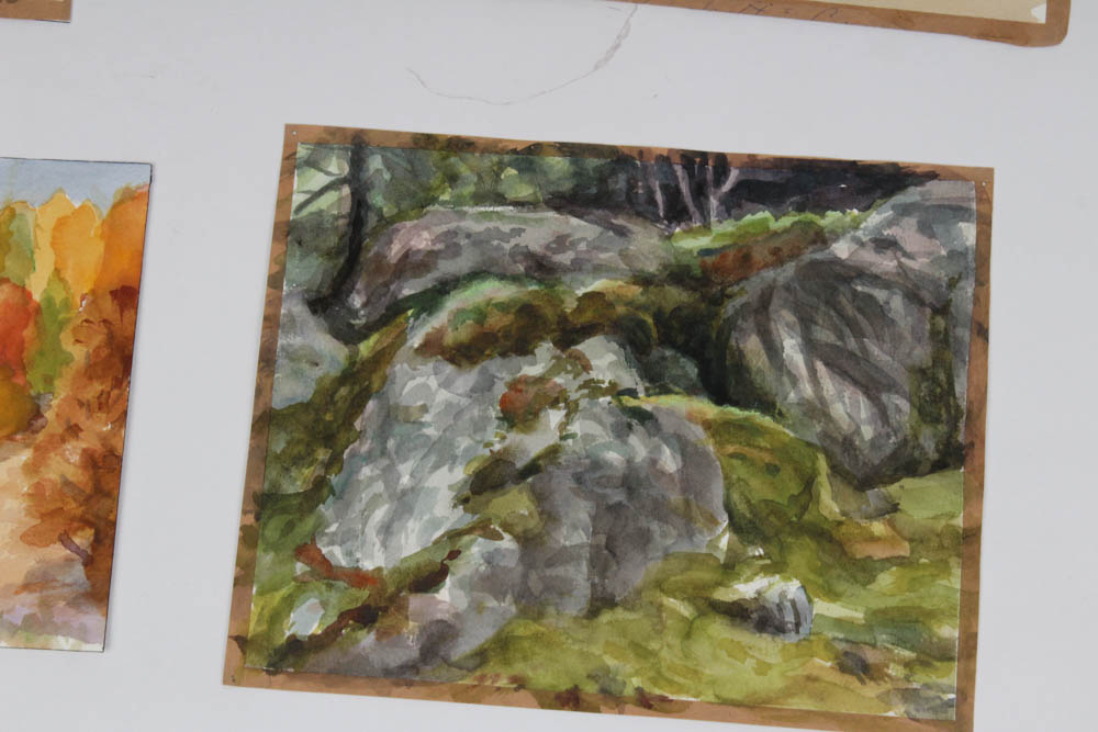 June Carver Roberts Original Watercolor Landscape Studies on Paper