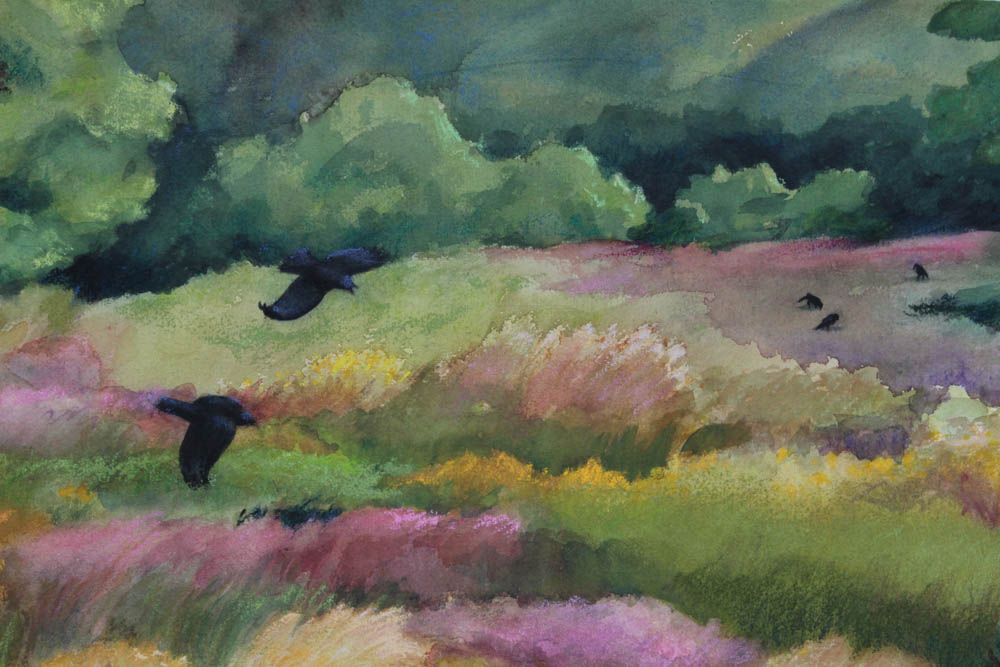 June Carver Roberts Original Watercolor Avian Landscapes