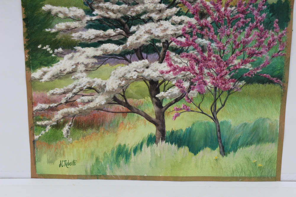 June Carver Roberts Original Watercolor Avian Landscapes