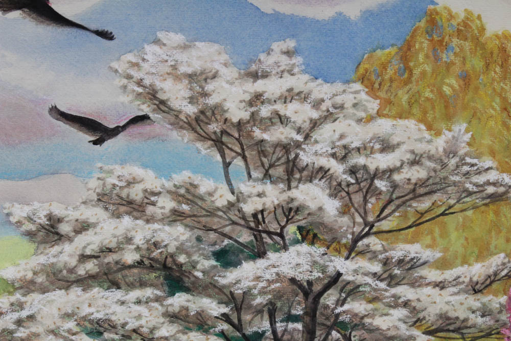 June Carver Roberts Original Watercolor Avian Landscapes