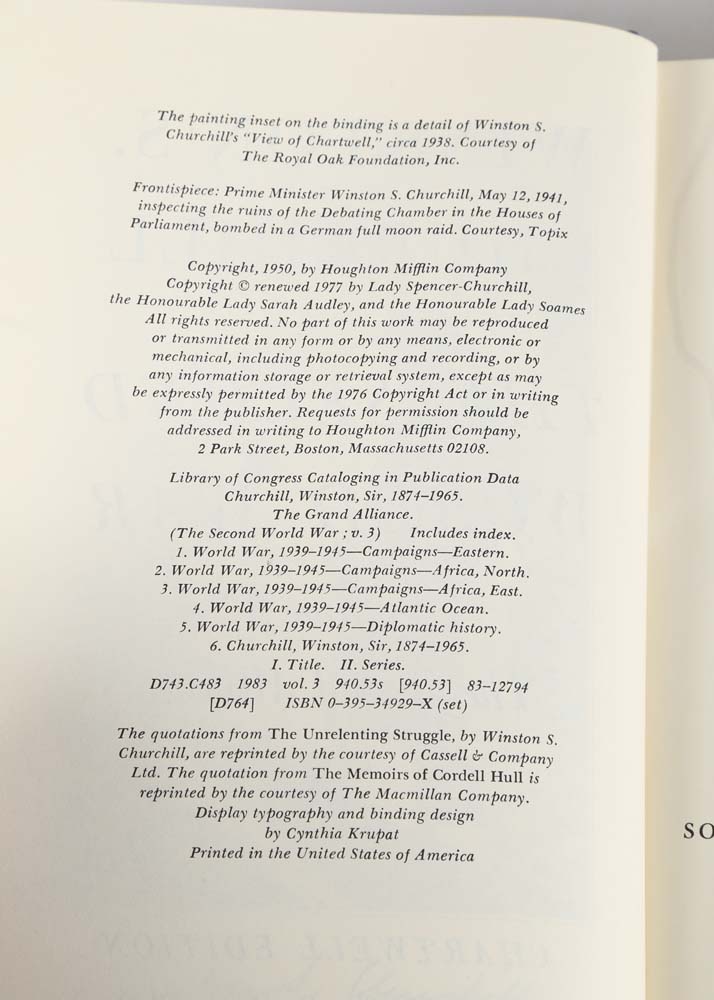 Winston Churchill "The Second World War" Six Volume Set