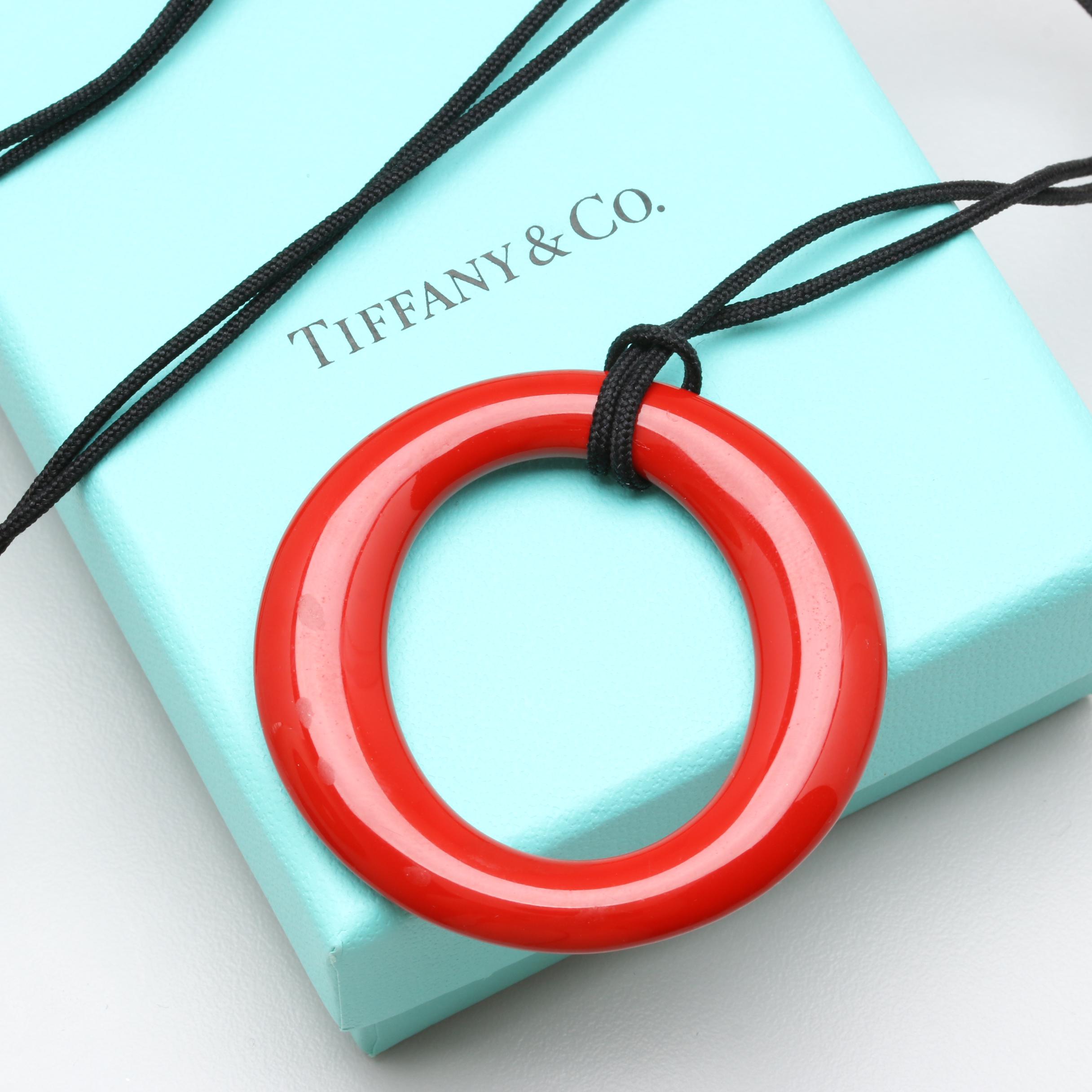 Elsa Peretti for Tiffany & Co. "Sevillana" Red Lacquer Necklace
