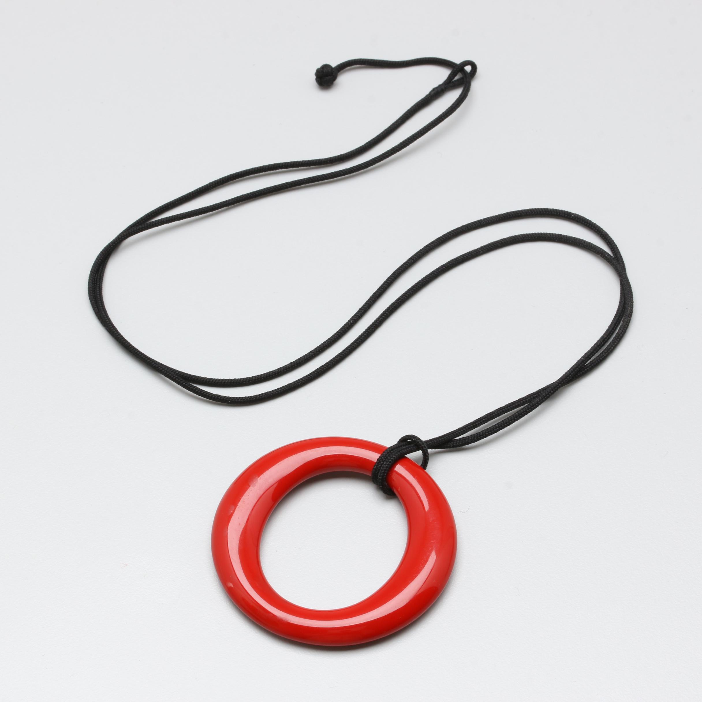 Elsa Peretti for Tiffany & Co. "Sevillana" Red Lacquer Necklace