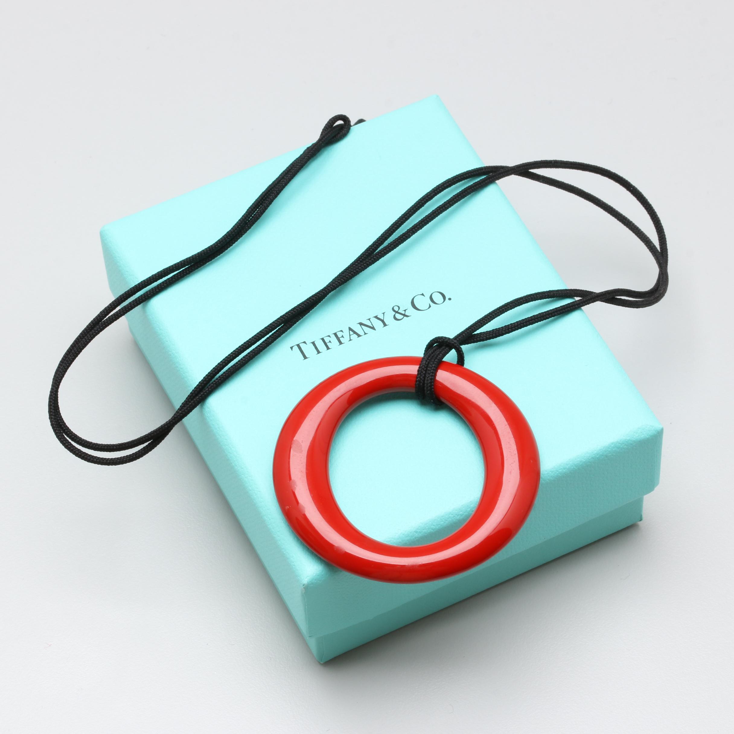 Elsa Peretti for Tiffany & Co. "Sevillana" Red Lacquer Necklace