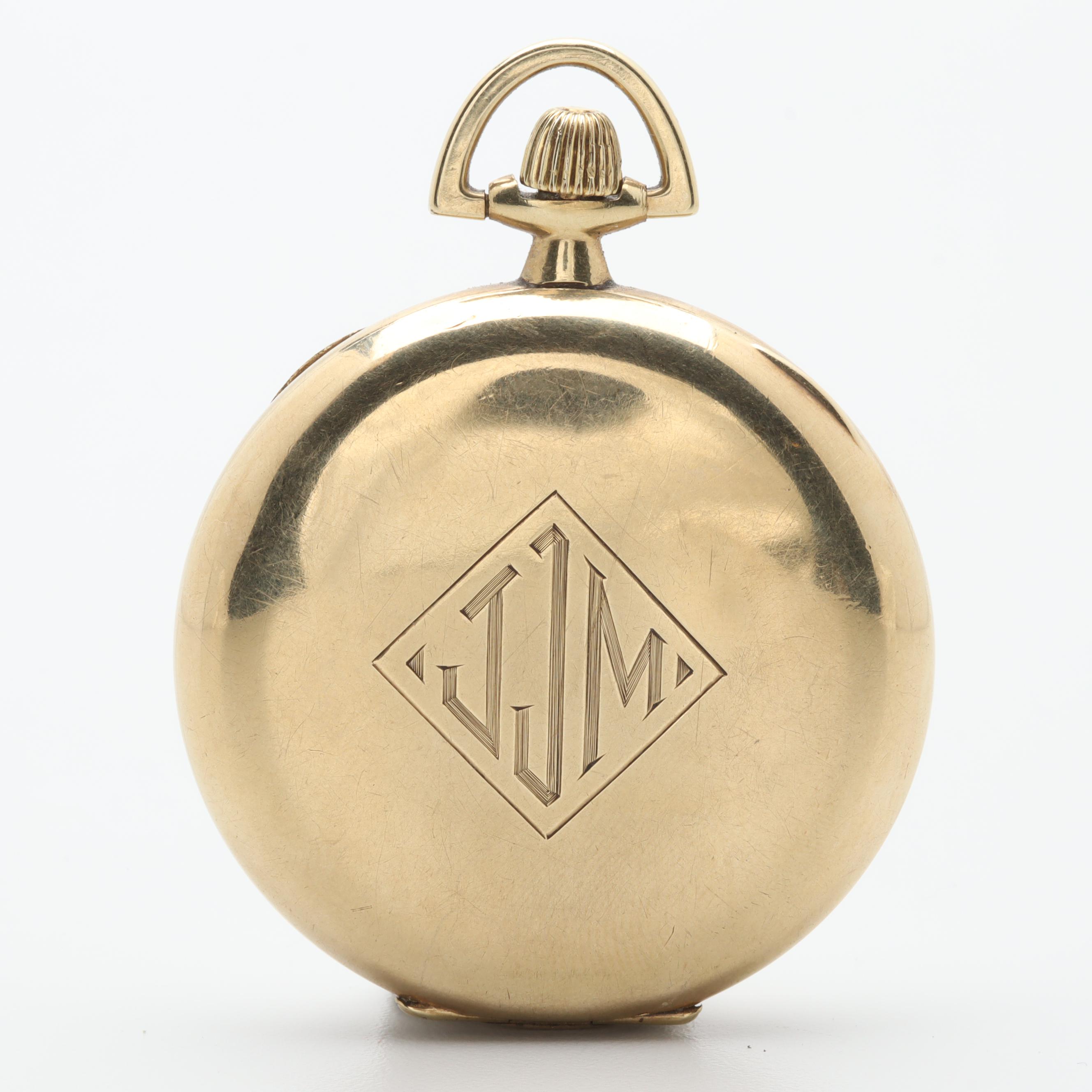 Circa 1922 Hamilton Gold Filled Open Face Pocket Watch