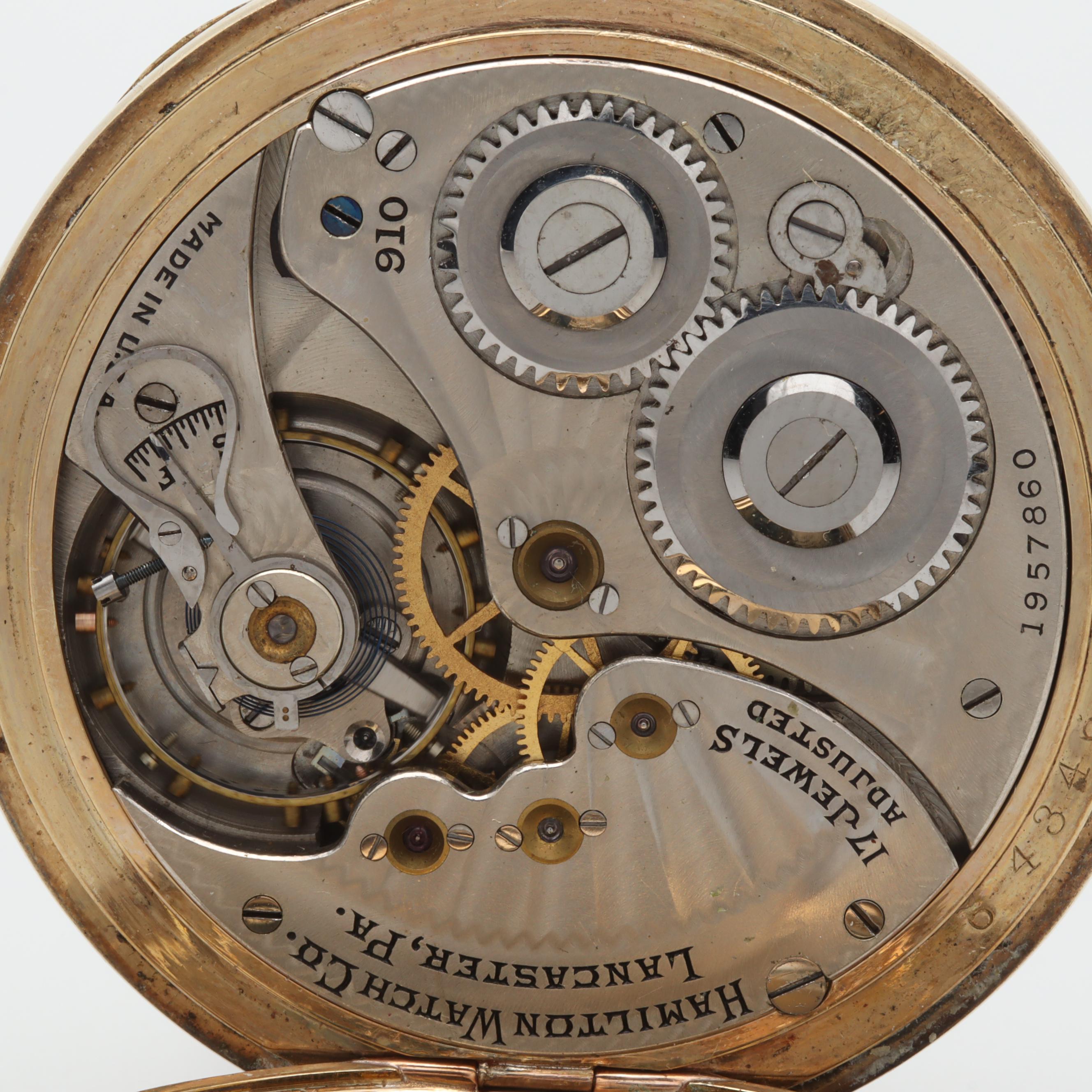 Circa 1922 Hamilton Gold Filled Open Face Pocket Watch