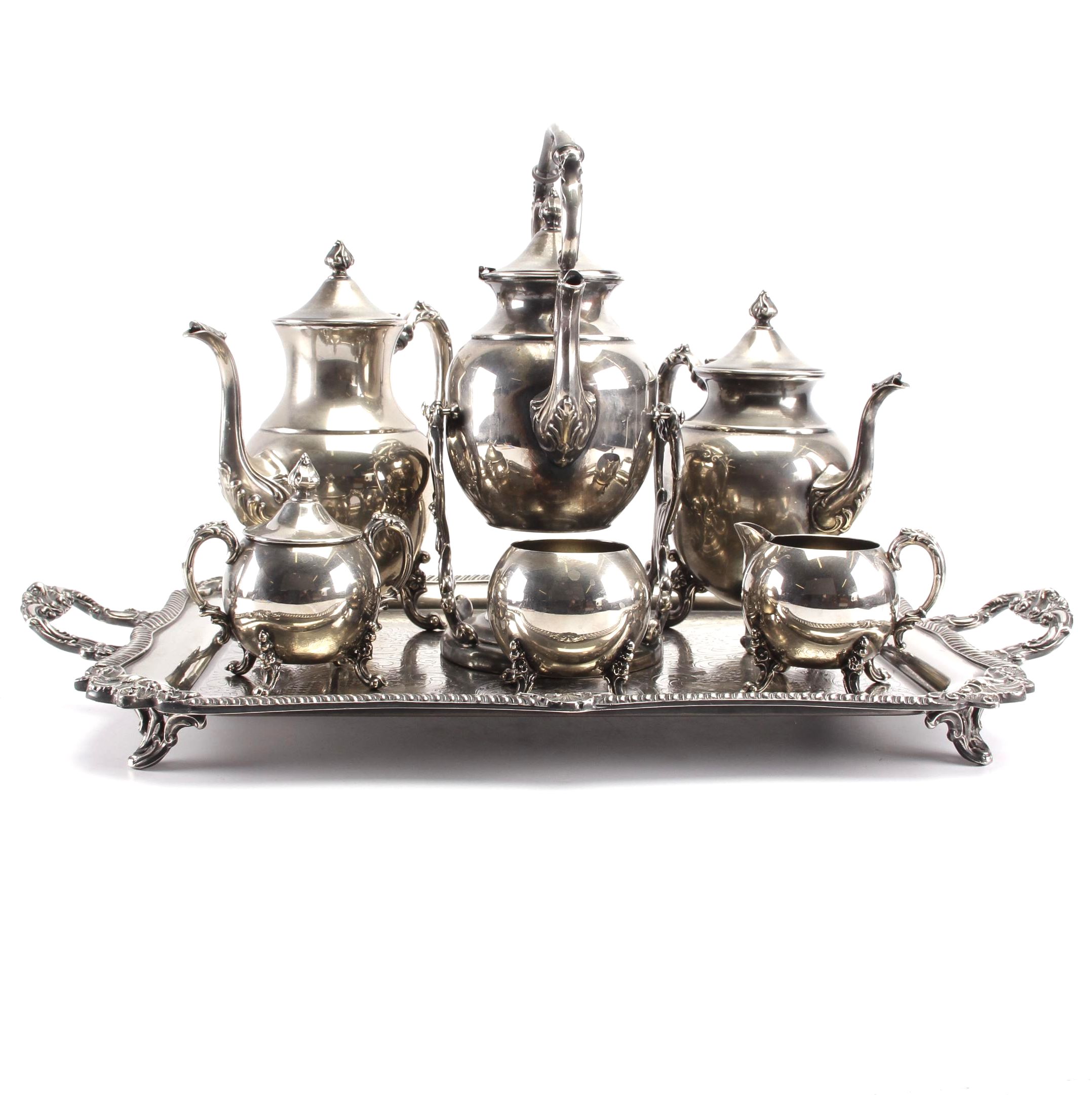 Vintage Sheridan Silver Co. Silver Plate Tea and Coffee Service Set