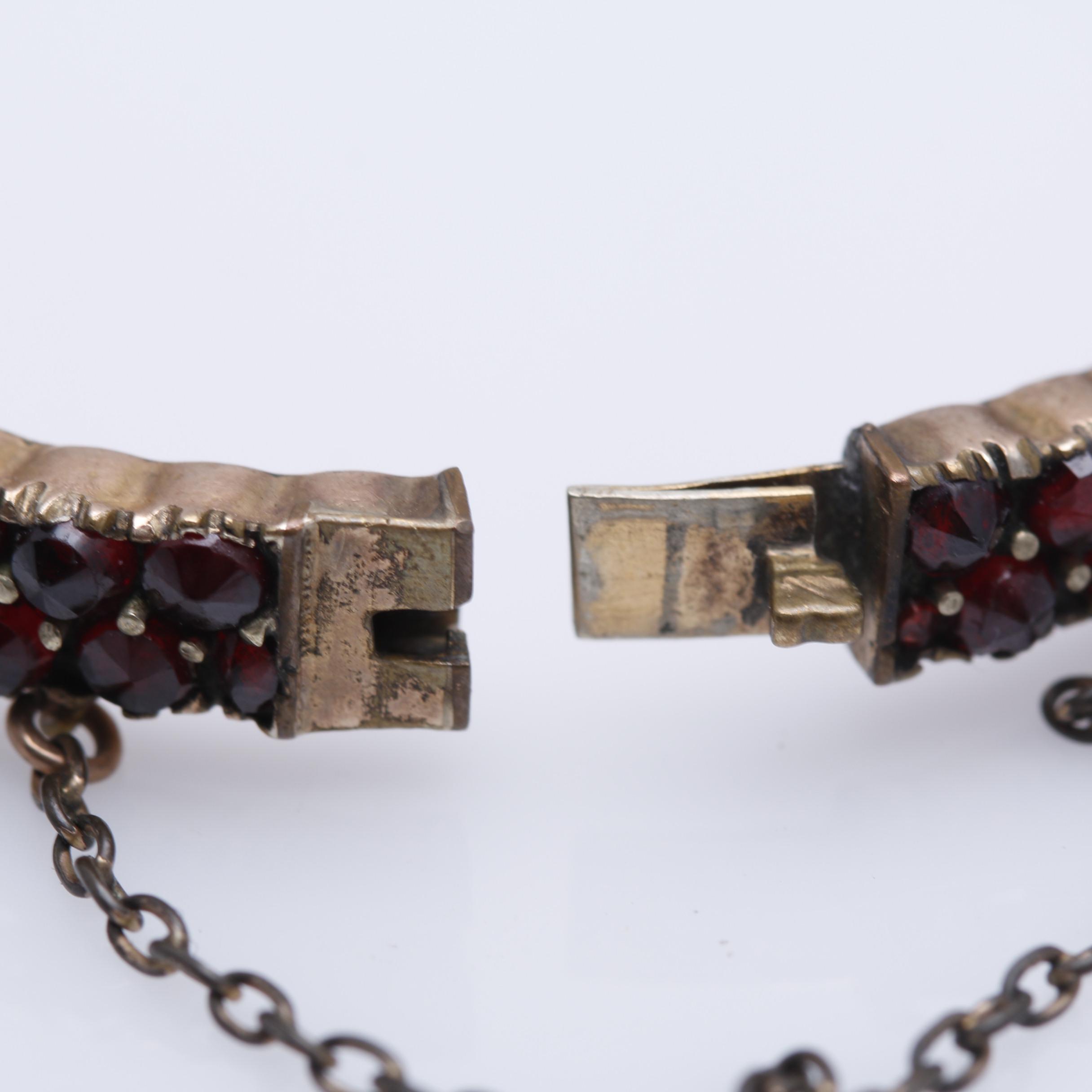 Victorian Bohemian Garnet Brooch and Bracelet