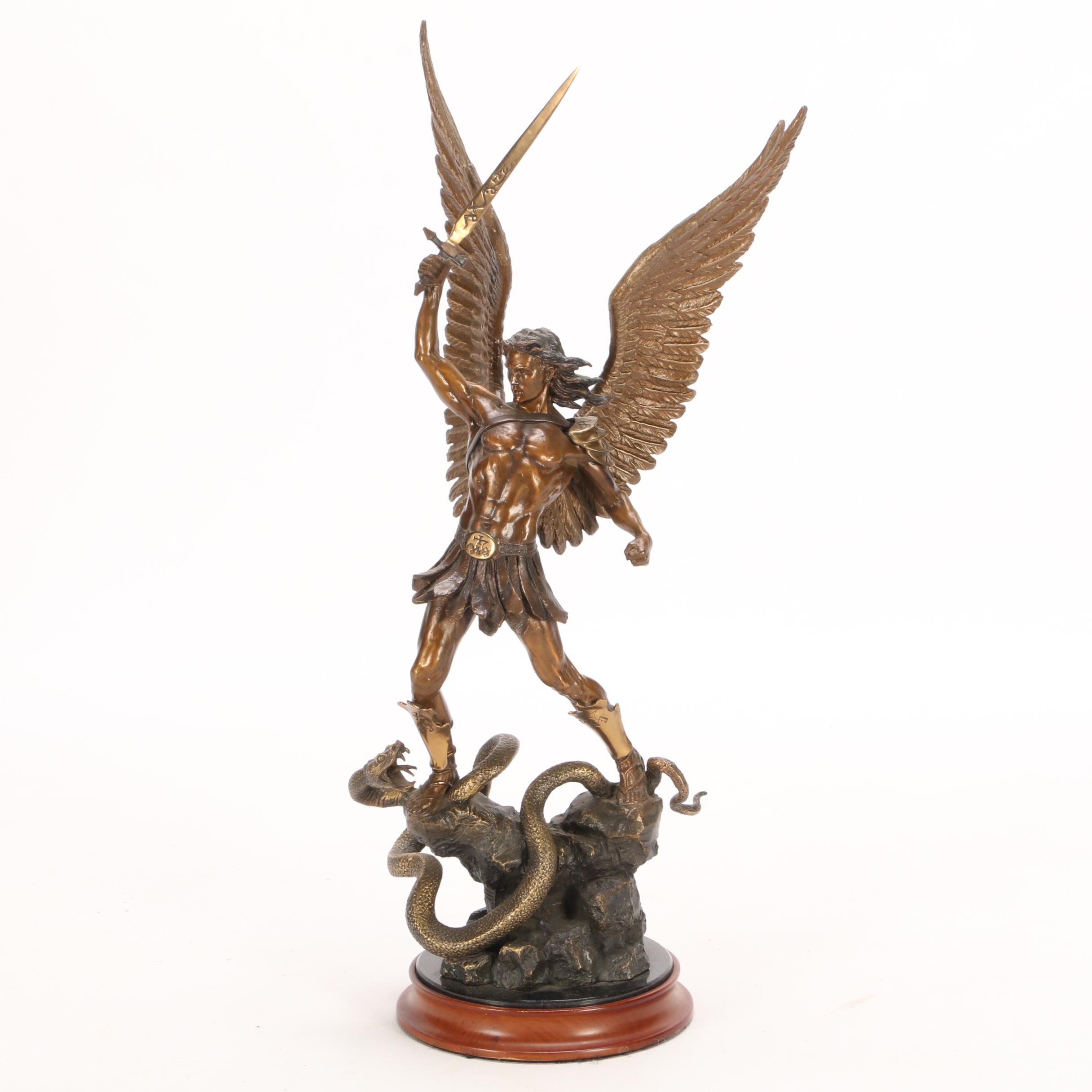 Franklin Mint "Michael the Defender of God" Bronze Statue