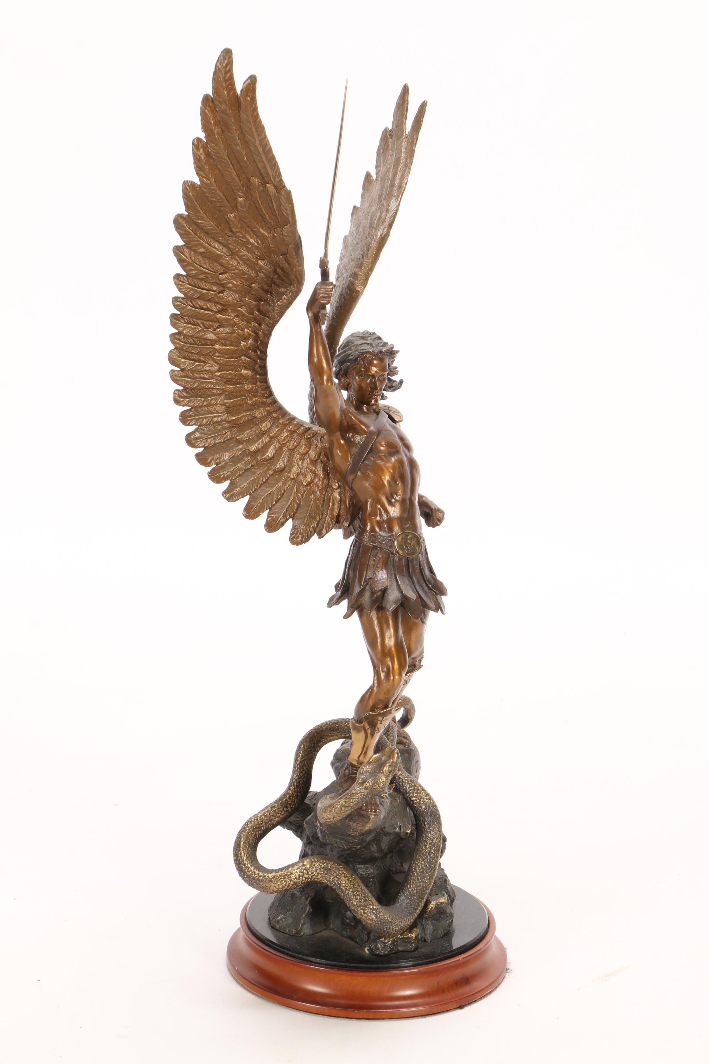 Franklin Mint "Michael the Defender of God" Bronze Statue