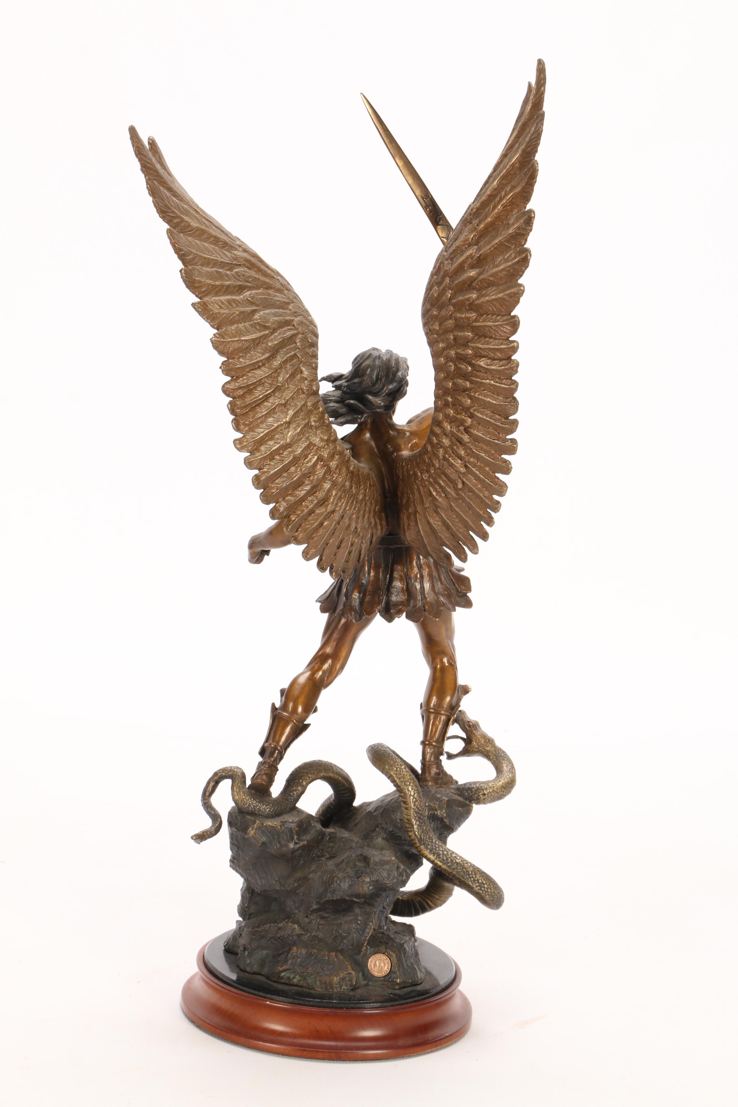 Franklin Mint "Michael the Defender of God" Bronze Statue
