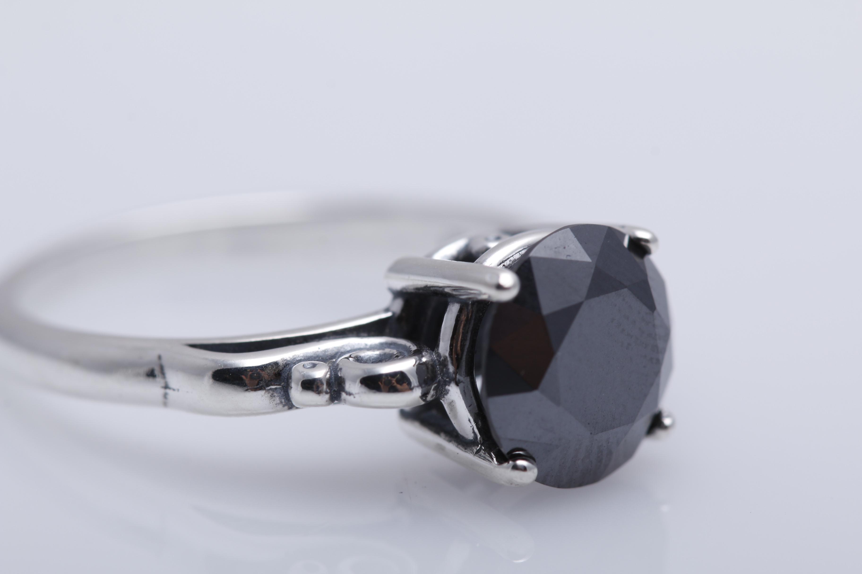 Sterling Silver 2.13 CT Black Diamond Ring