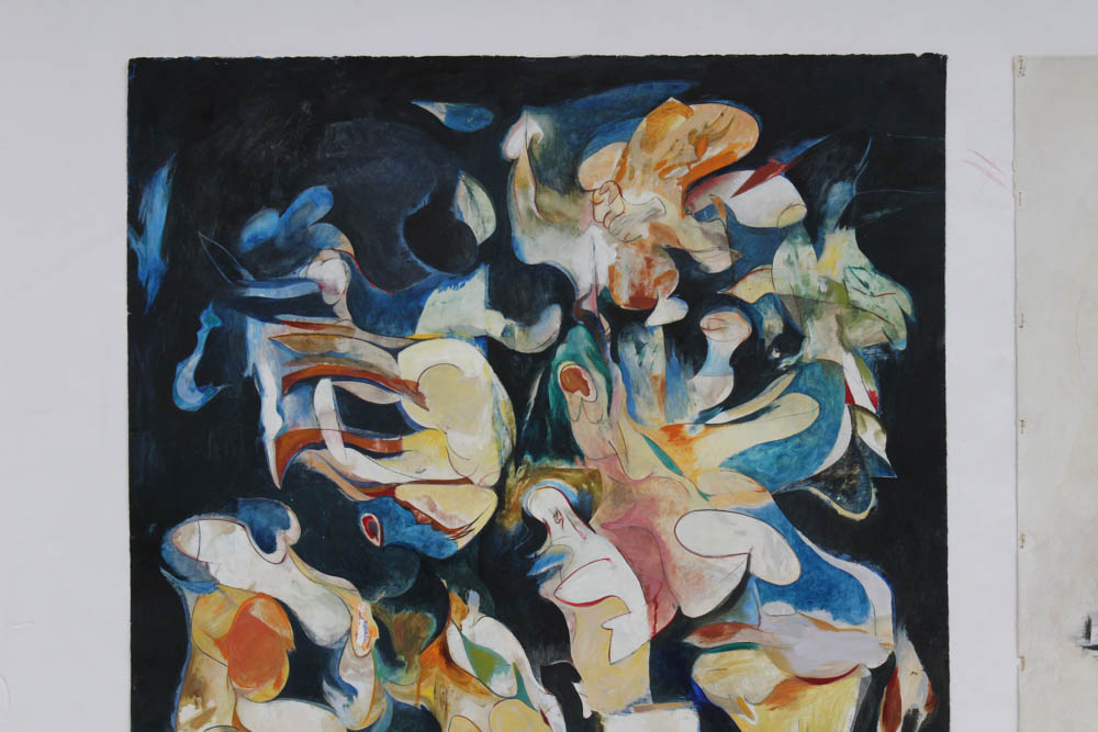 Donald Roberts 1990s Abstract Oil Paintings on Paper