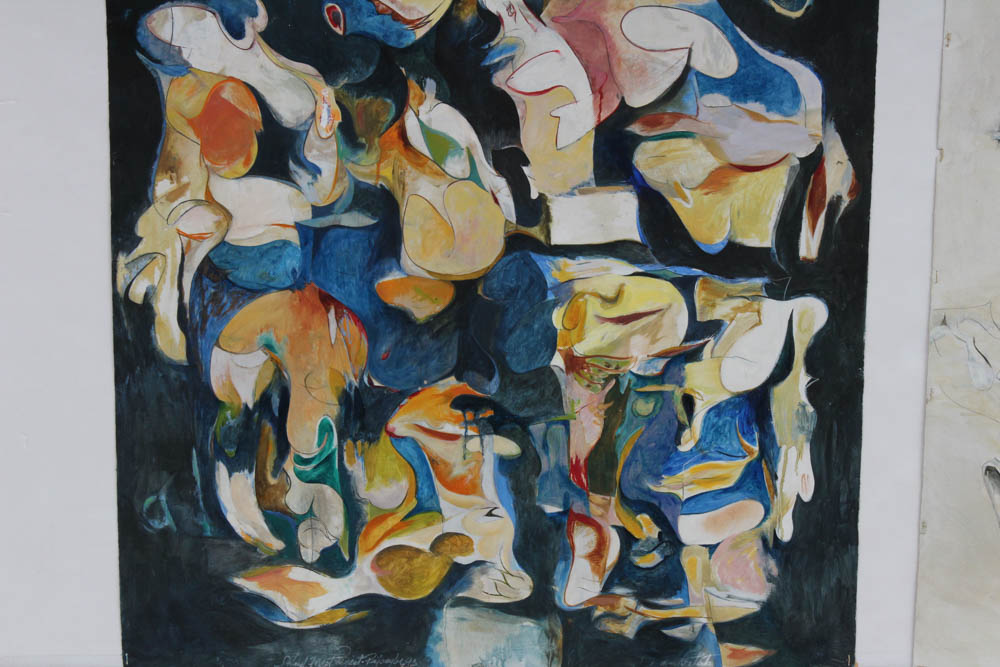 Donald Roberts 1990s Abstract Oil Paintings on Paper