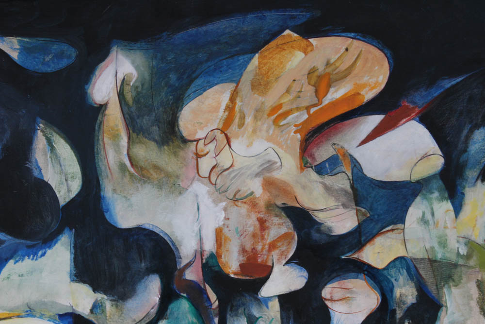 Donald Roberts 1990s Abstract Oil Paintings on Paper