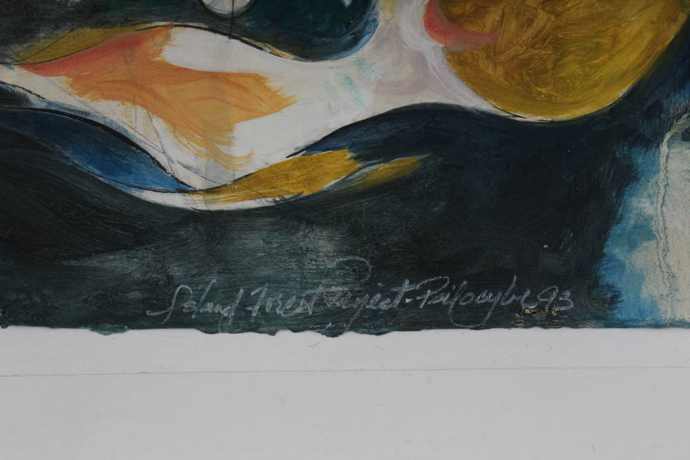 Donald Roberts 1990s Abstract Oil Paintings on Paper