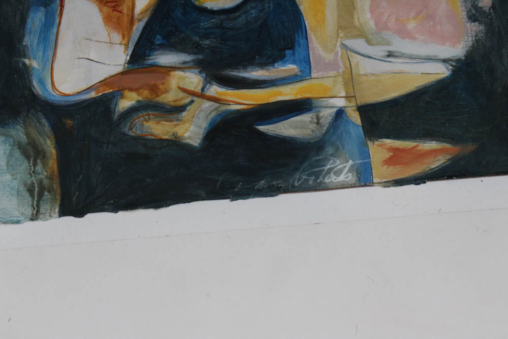 Donald Roberts 1990s Abstract Oil Paintings on Paper