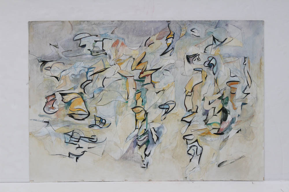 Donald Roberts 1990s Abstract Oil Paintings on Paper