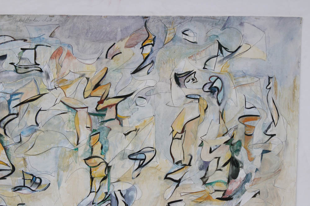 Donald Roberts 1990s Abstract Oil Paintings on Paper
