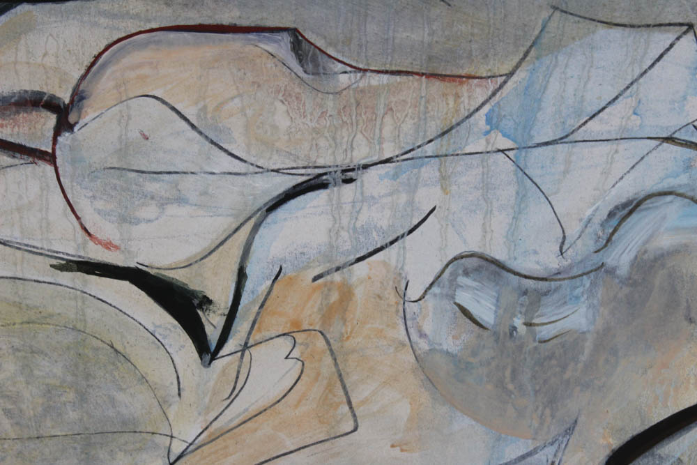 Donald Roberts 1990s Abstract Oil Paintings on Paper