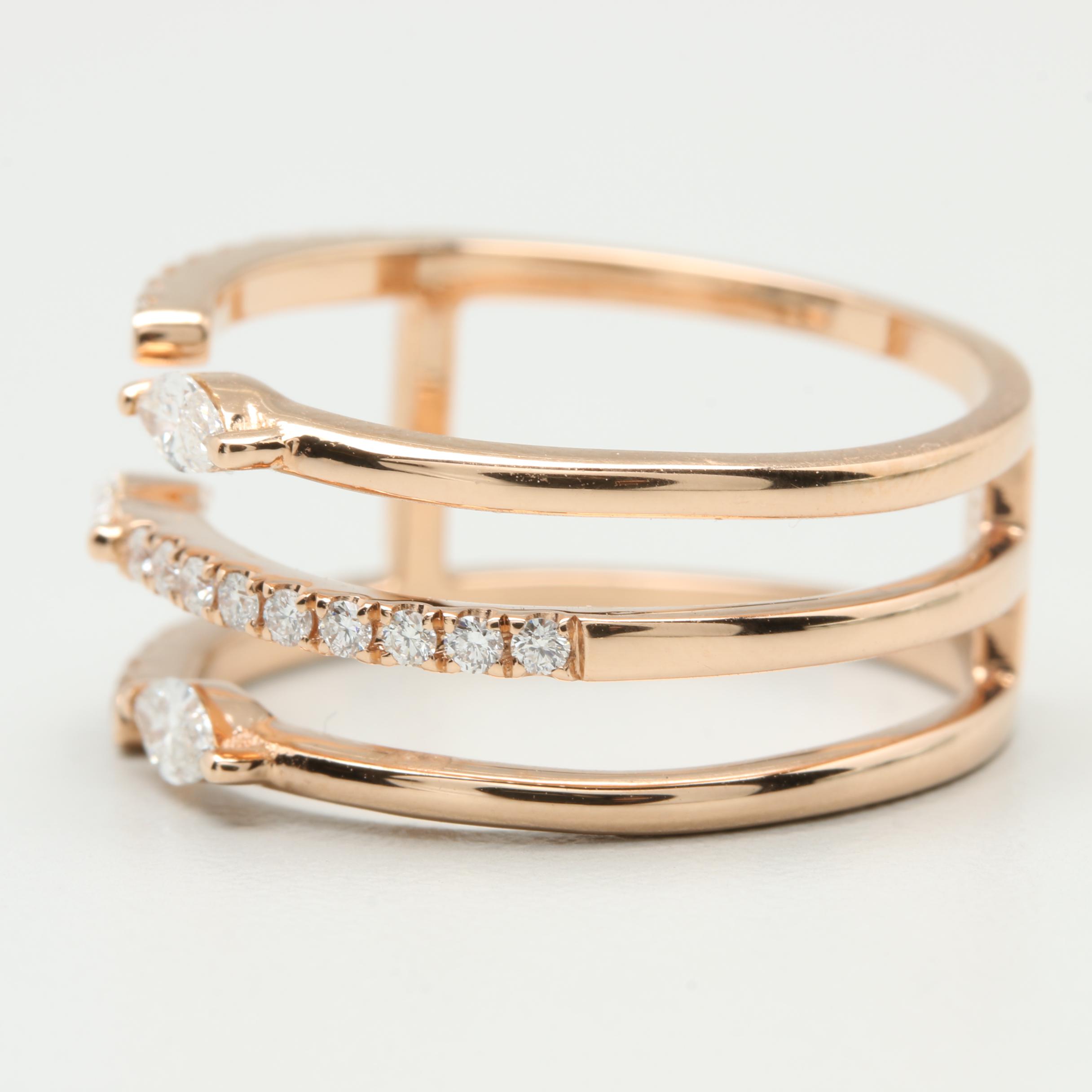 18K Rose Gold Diamond Ring