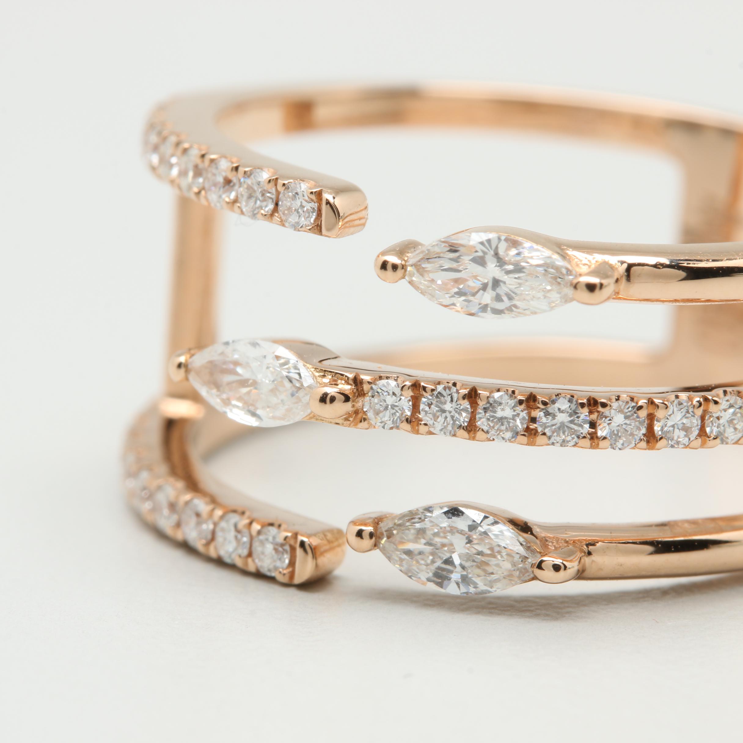 18K Rose Gold Diamond Ring