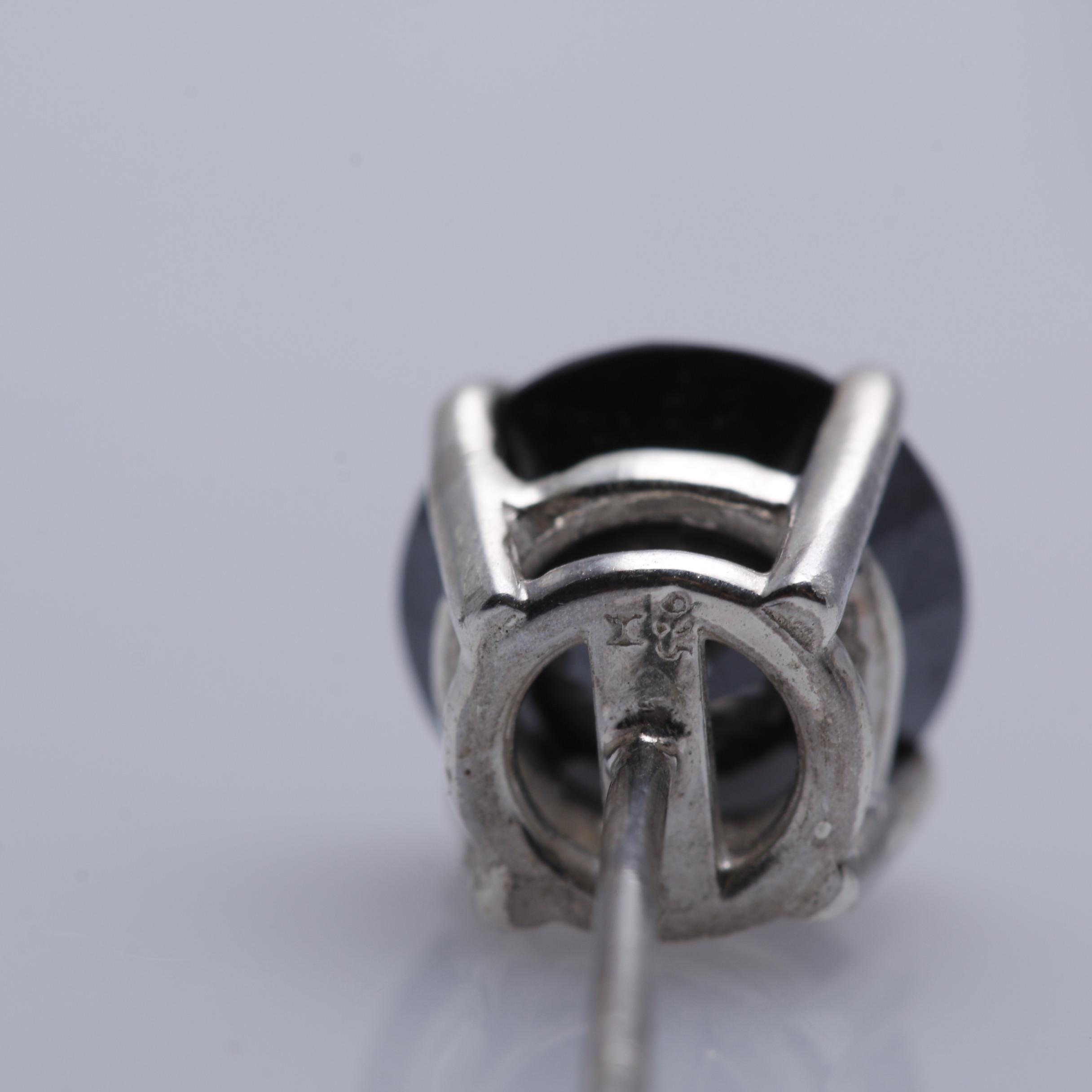 Sterling Silver 3.16 CTW Black Diamond Stud Earrings