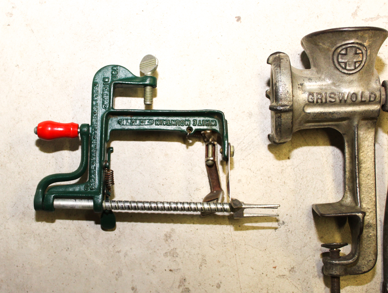 Vintage Meat Grinder and White Mountain Apple Corer