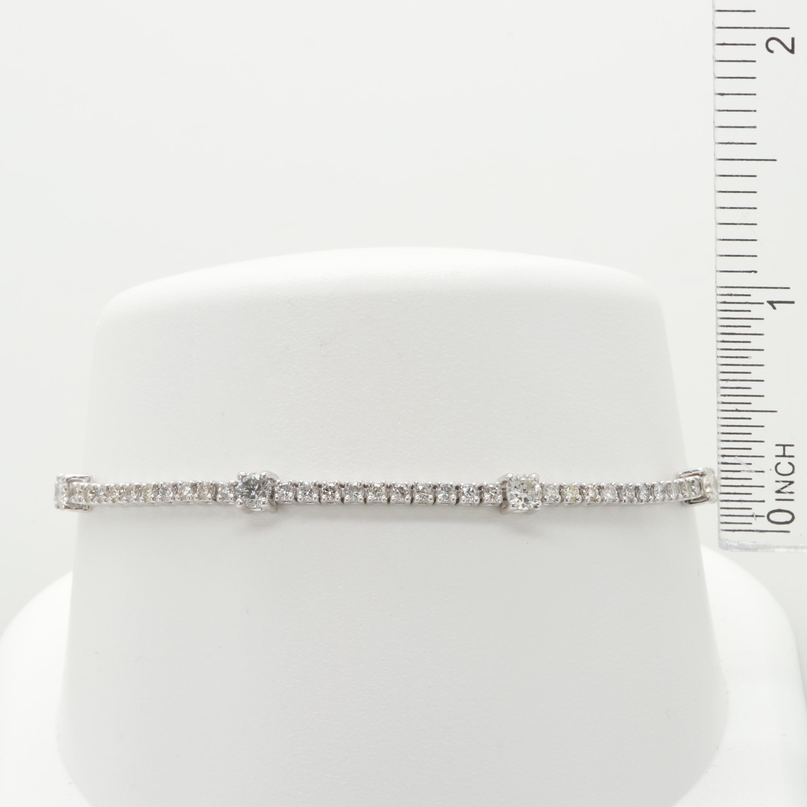 14K White Gold 1.95 CTW Diamond Bracelet