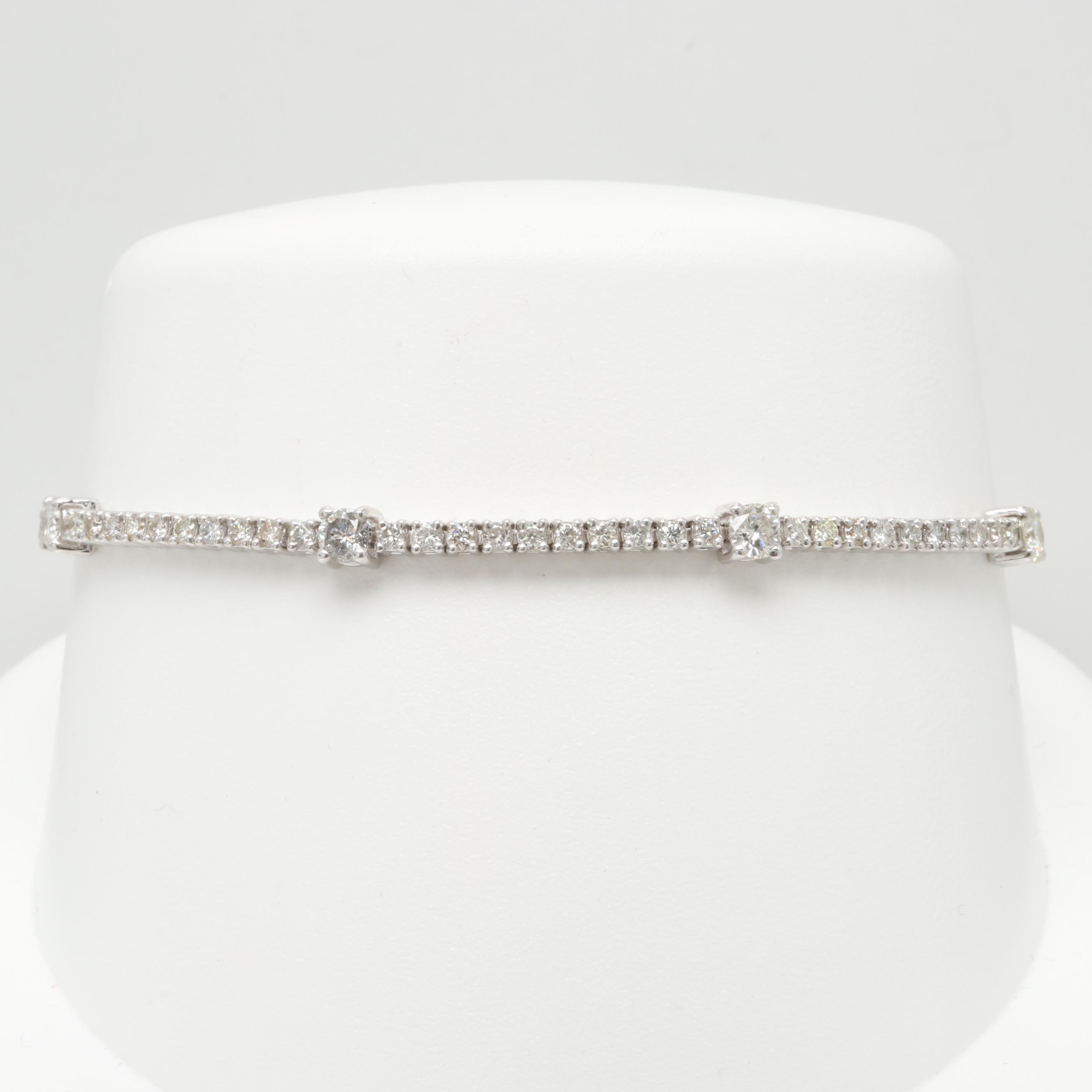 14K White Gold 1.95 CTW Diamond Bracelet