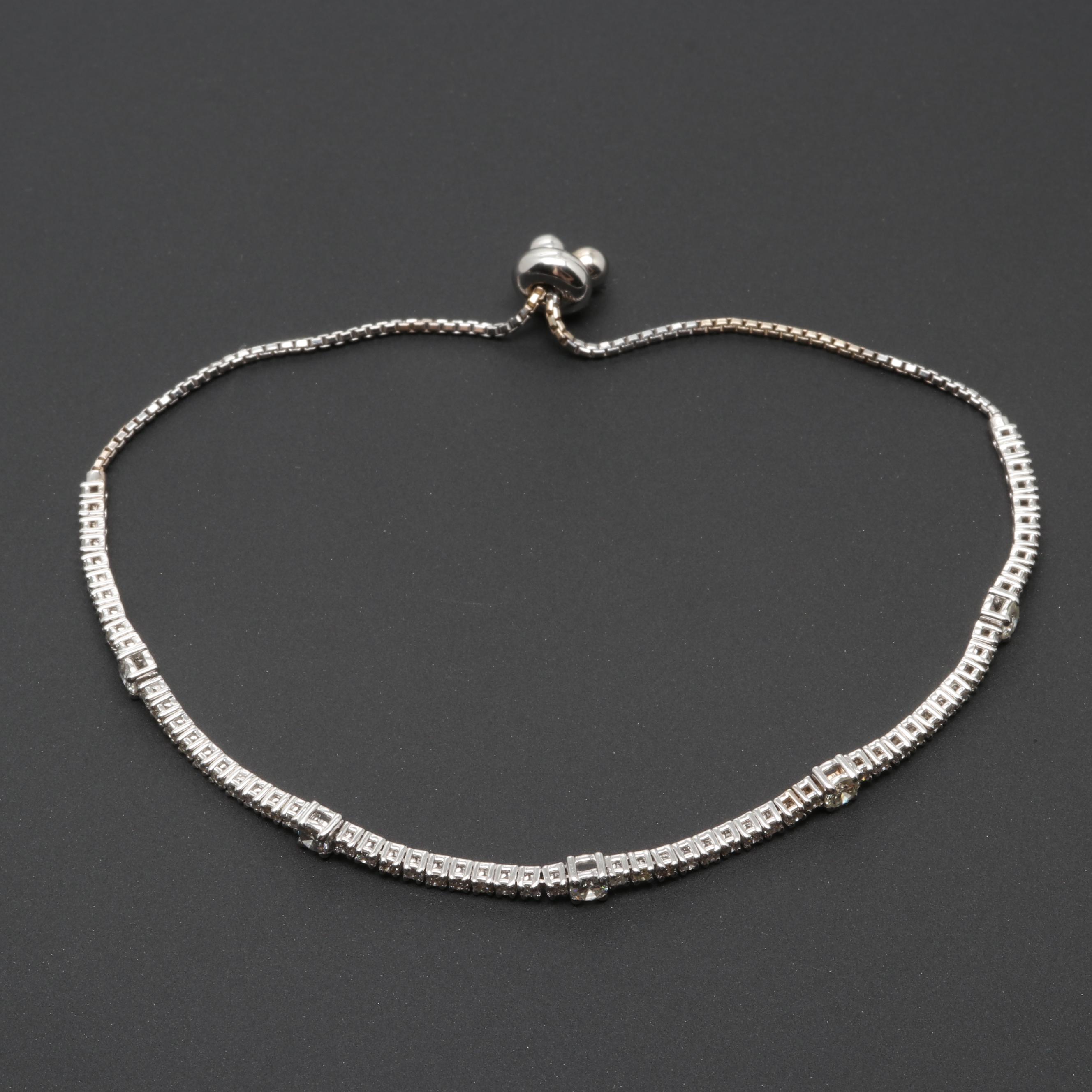 14K White Gold 1.95 CTW Diamond Bracelet