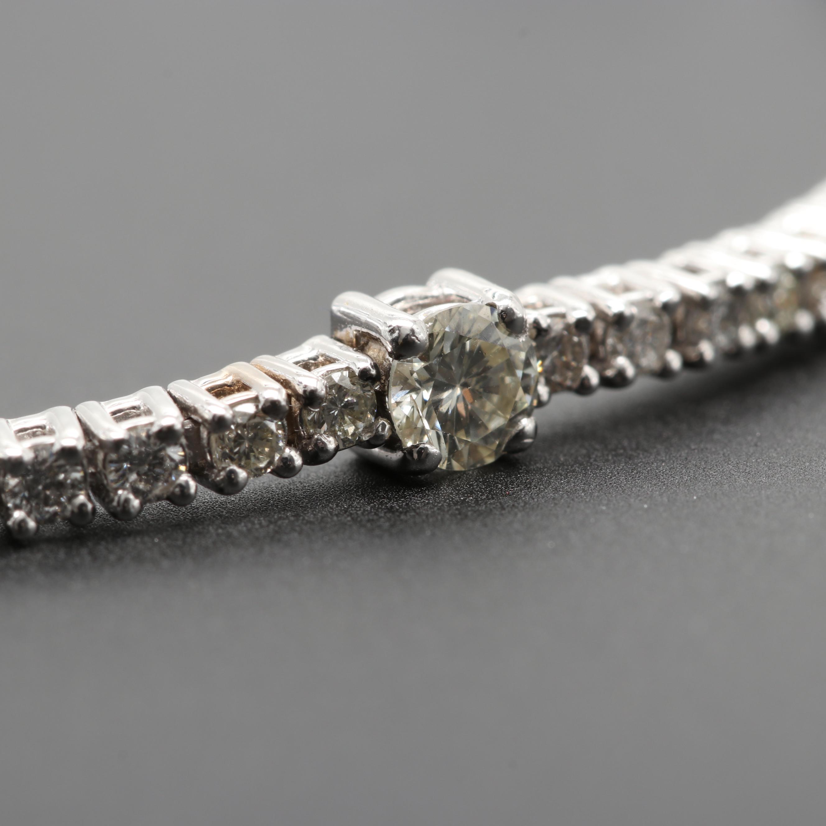 14K White Gold 1.95 CTW Diamond Bracelet
