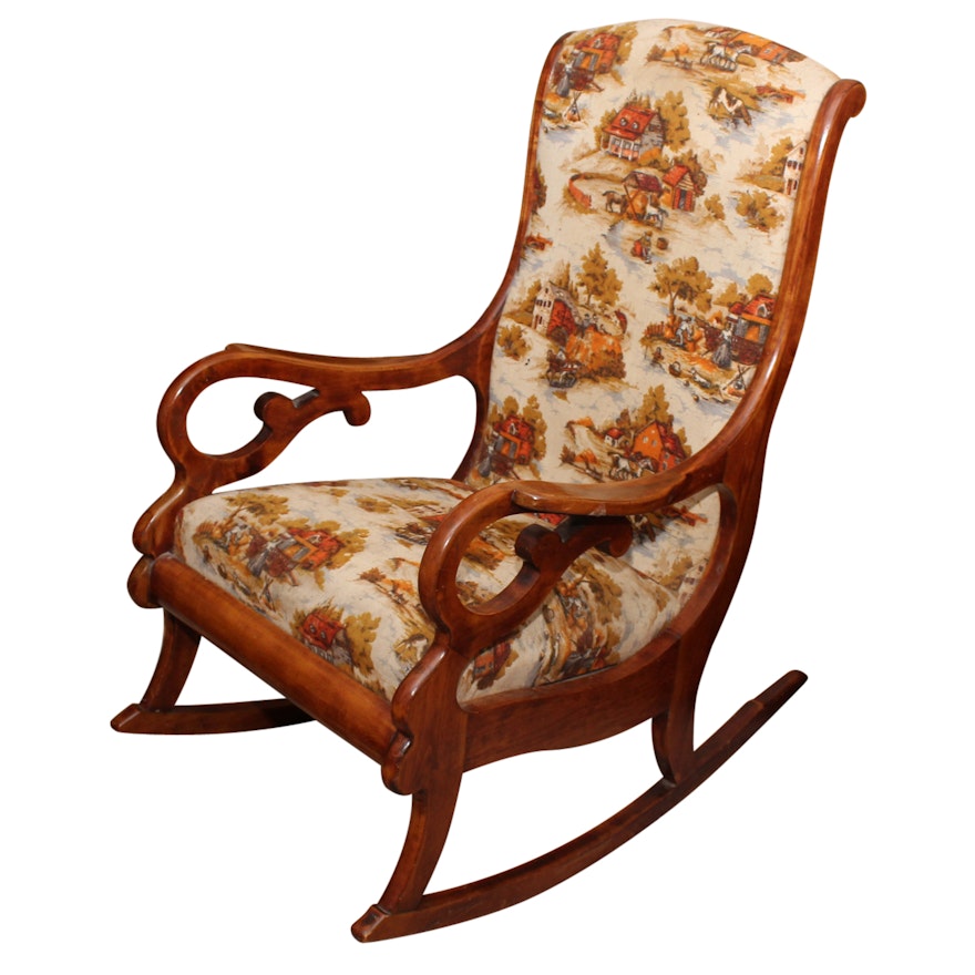 Antique Upholstered Rocking Chair