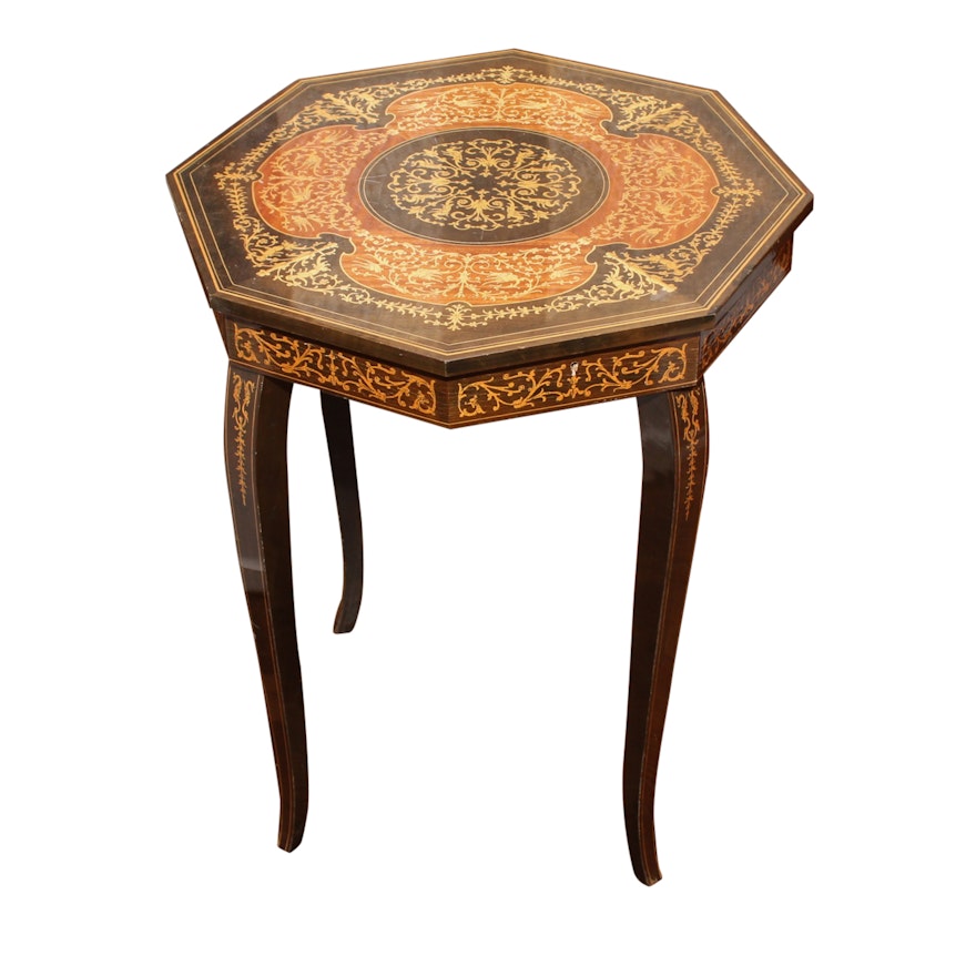 Octagonal Reuge Music Box Table