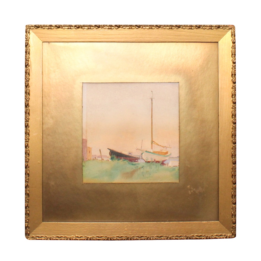 Ora Coltman Antique Nautical Painting