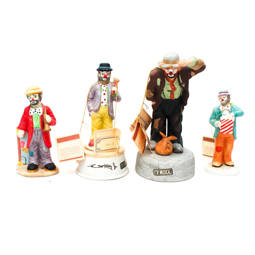 Emmet Kelly Figurines By Flambro Including Music Boxes