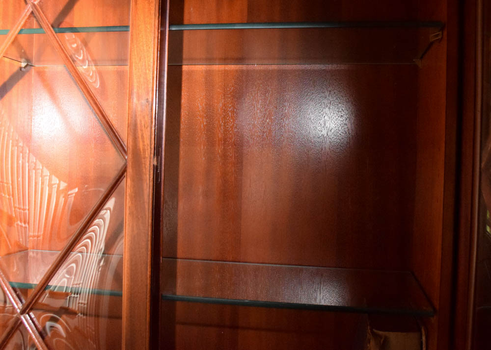 Vintage Mahogany Breakfront China Cabinet by Saginaw Furniture
