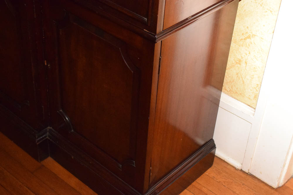 Vintage Mahogany Breakfront China Cabinet by Saginaw Furniture