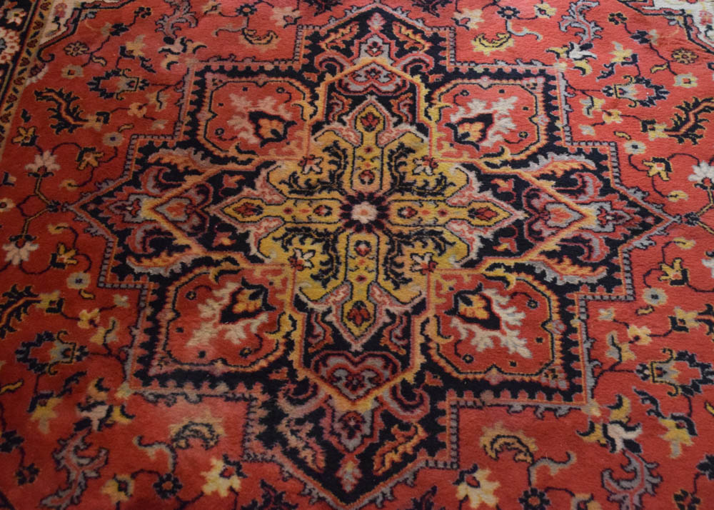 Vintage Power Loomed Heriz Serapi Style Area Rug