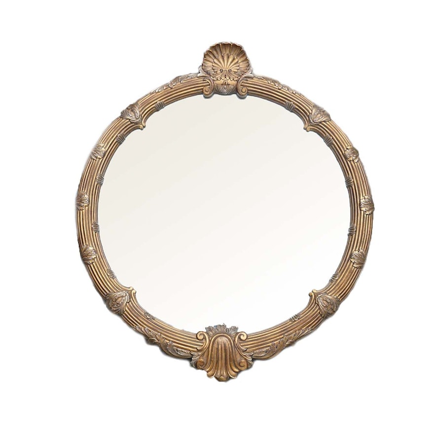 Contemporary Neoclassical Style Round Wall Mirror by Carolina Mirror Company