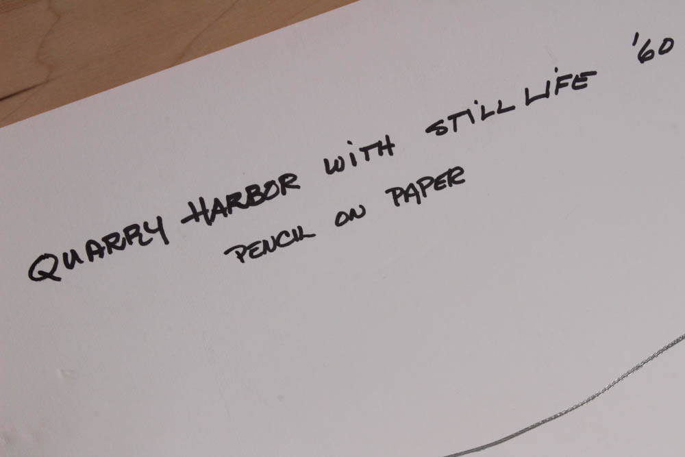 Donald Roberts 1960 Pencil Drawing on Paper "Quarry Harbor"