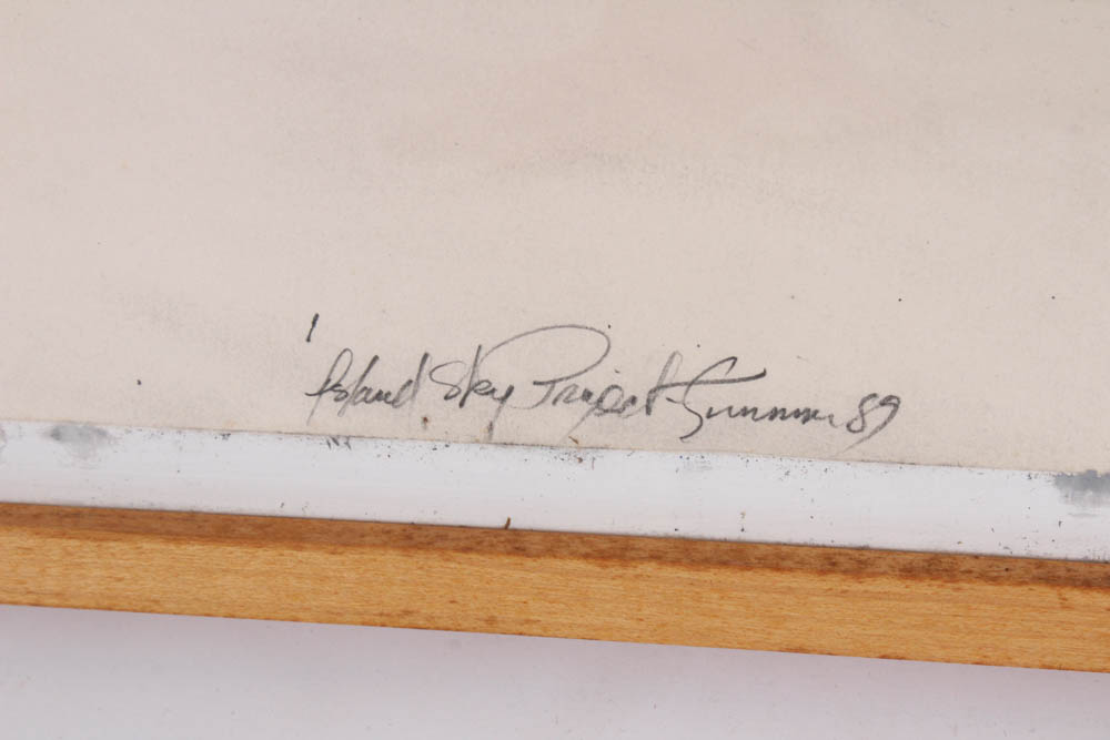 Donald Roberts 1989 Mixed Media Painting "Island Sky Project"