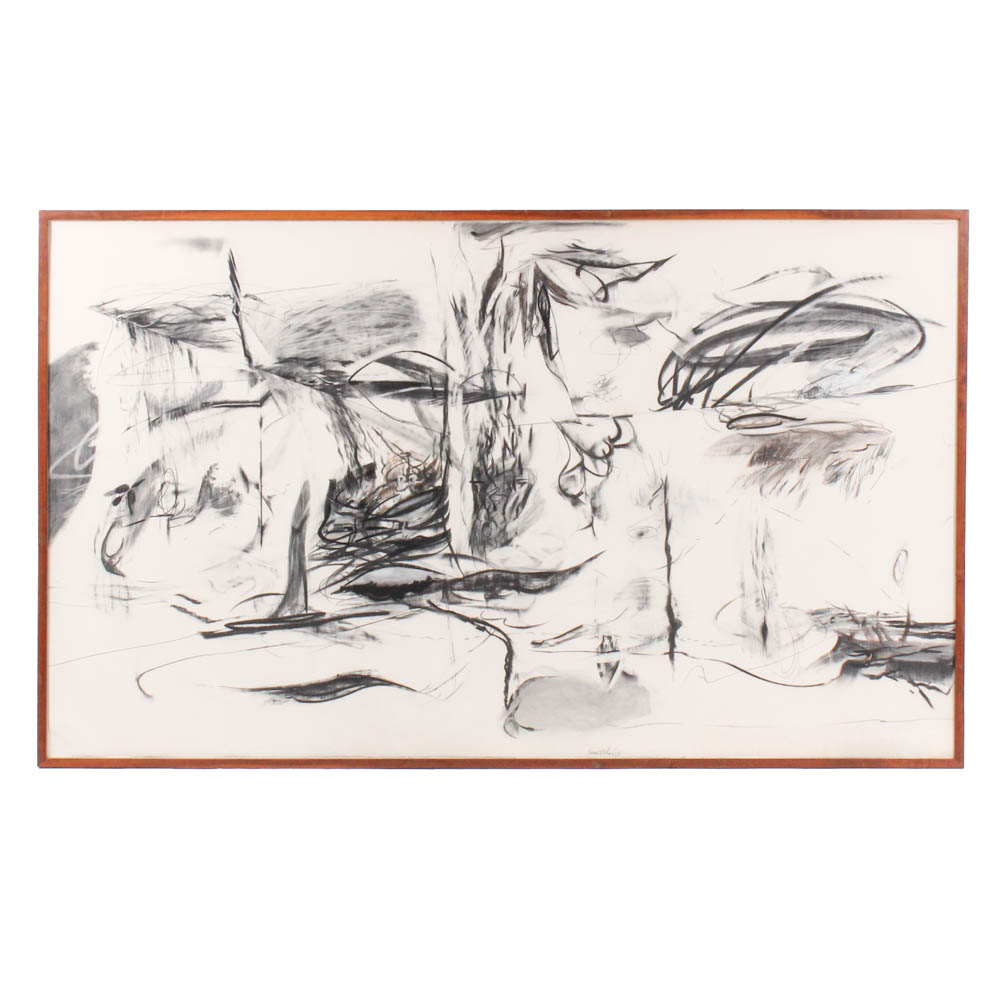 Donald Roberts 1985 Mixed Media Painting "Island Sky Project II"