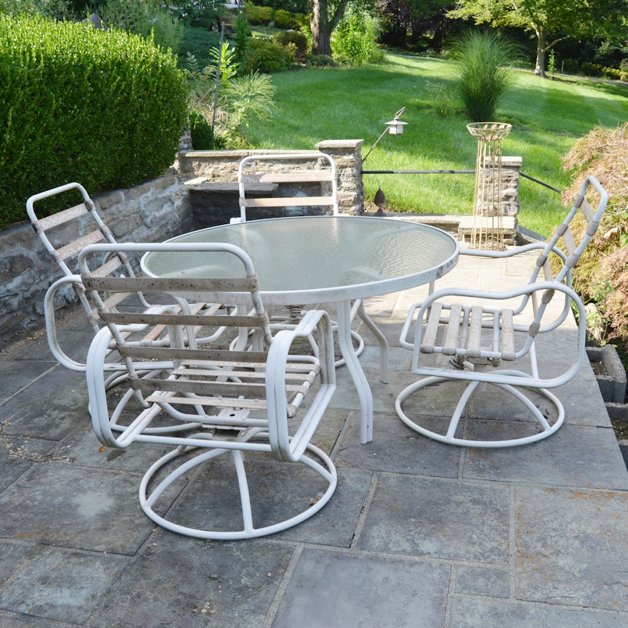 Aluminum Patio Table and Swivel Chairs